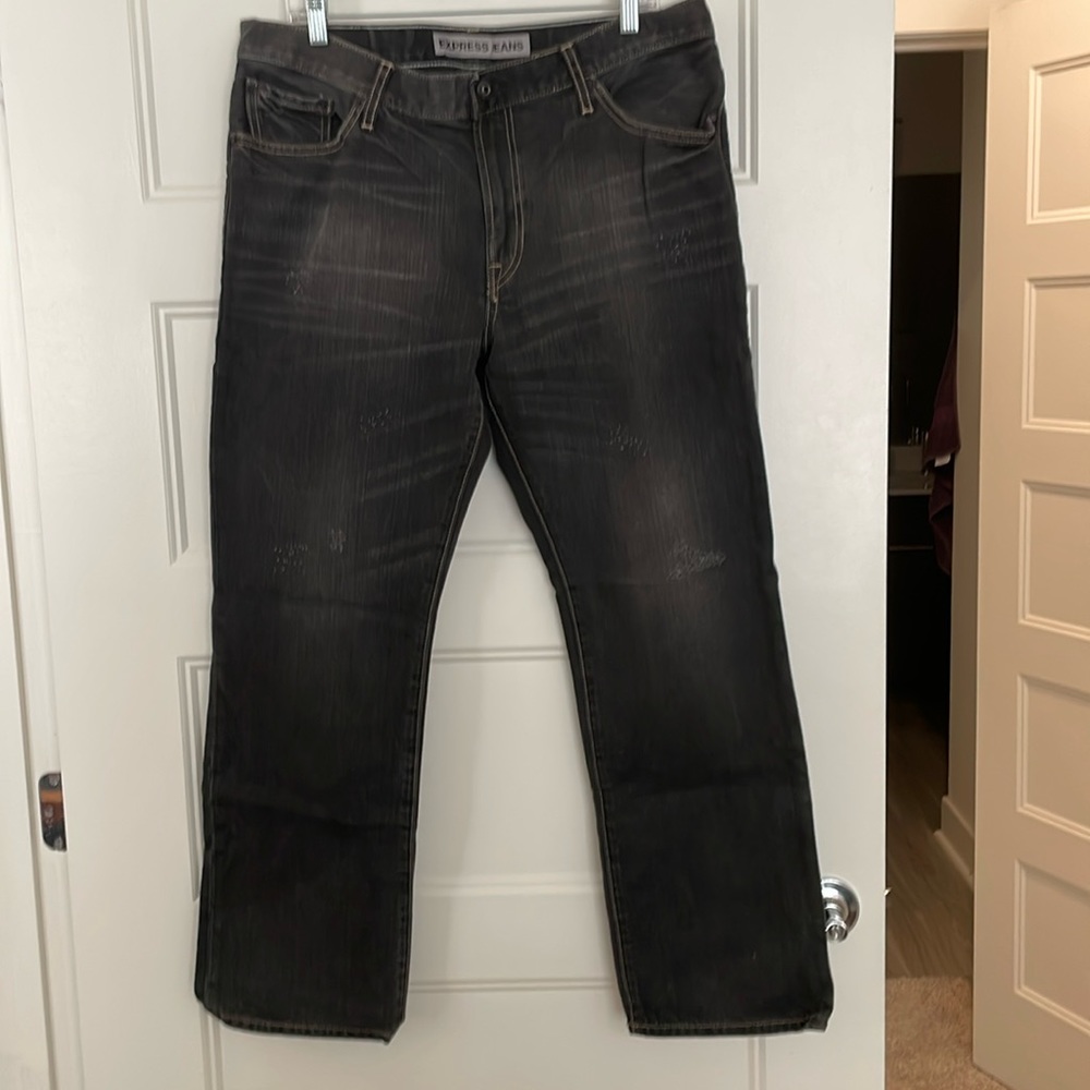 Express Men’s Straight Fit Black Jeans